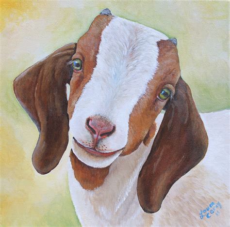 Original Fine Art Goat painting by Laura Carey