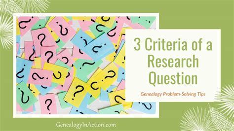 3 Criteria of a Research Question