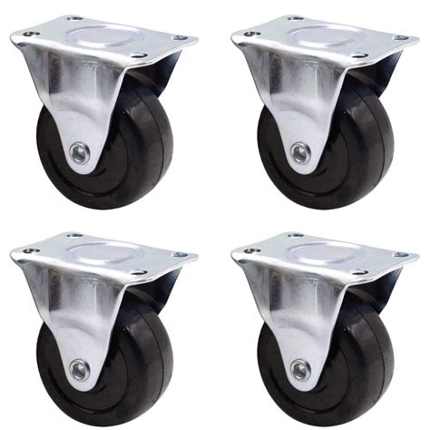 Buy Luomorgo 4Pcs Casters Heavy Duty 2 inch Rubber Black Caster Wheels ...