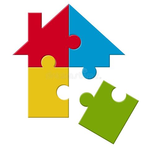 House of puzzle pieces stock illustration. Illustration of estate - 5403217