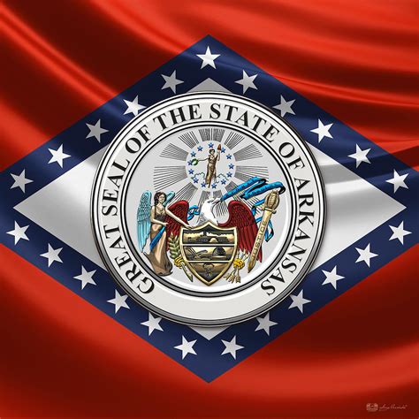 Arkansas State Seal over Flag Digital Art by Serge Averbukh - Fine Art America