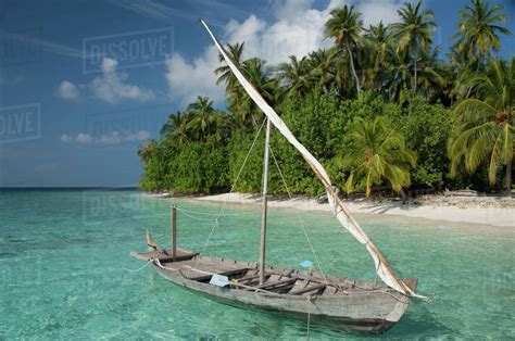 Maldives, North Male Atoll, Island of Kuda Bandos. Traditional ...