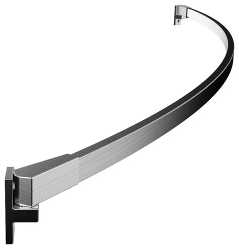 Curved Rectangular Shower Rod, Brushed Nickel - Modern - Shower Curtain ...