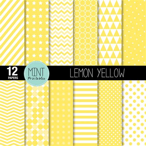 Yellow Scrapbooking Paper Digital Paper Patterned Paper | Etsy