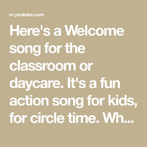 Here's a Welcome song for the classroom or daycare. It's a fun action song for kids, for circle ...