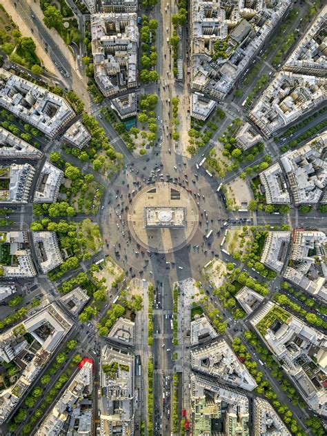 Arc De Triomphe Aerial View