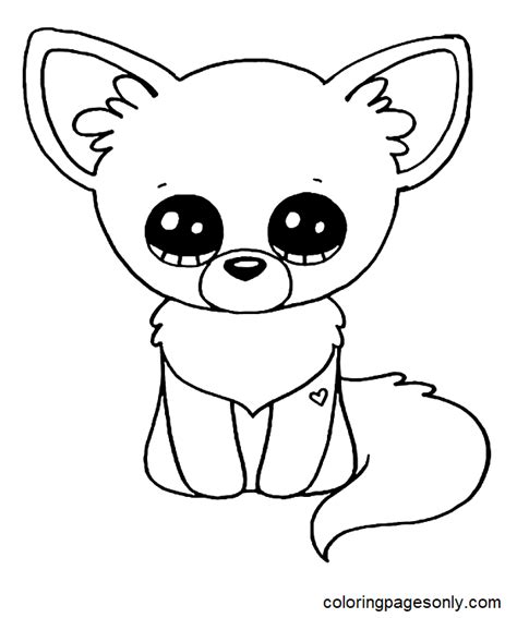 Fox Beanie Boo Coloring Page