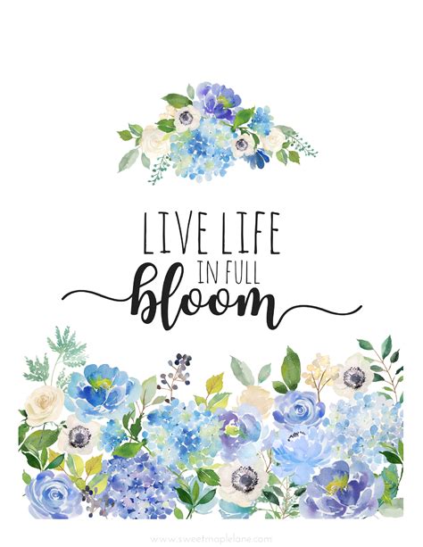 Spring Printable and a New Look! - Sweet Maple LaneFacebookInstagramPinterest Bloom Quotes ...