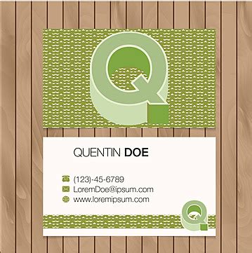 Wooden Background Business Card Featuring An Alphabet Letter Vector, Type, Business Card ...