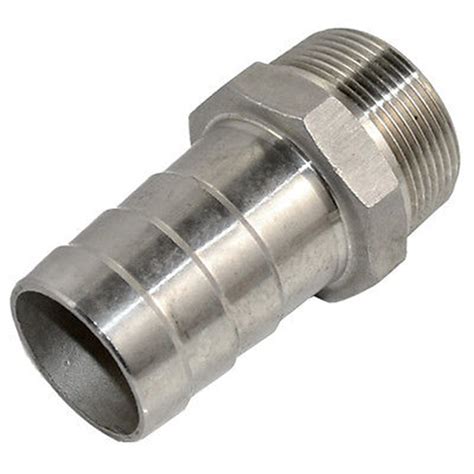 SS304 Thread Hose Pipe Fitting Male x Barb Hose Tail Stainless Steel ...