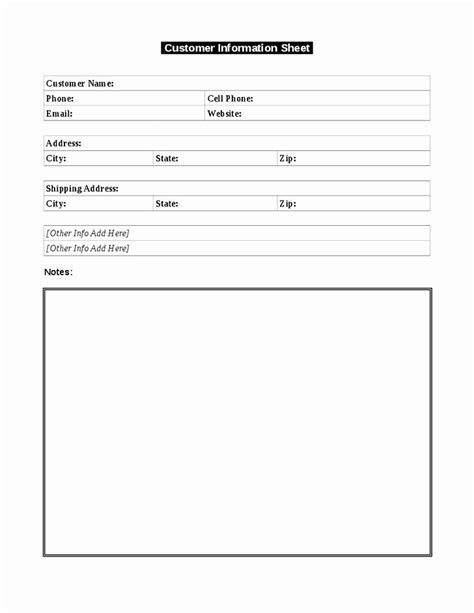 New Customer form Template Word Beautiful Use This Simple Customer Information Template to Keep ...