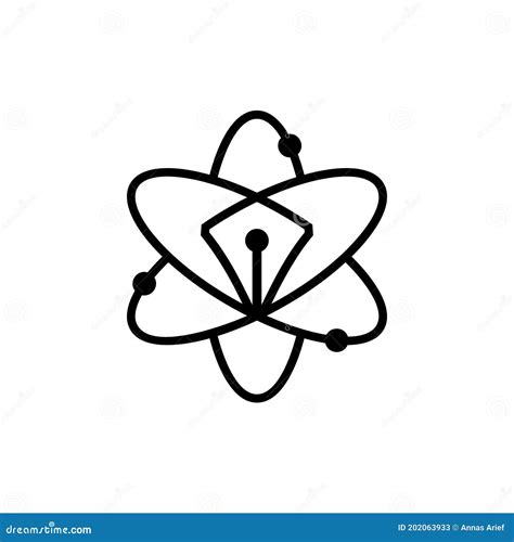 Genius Symbol with Pen Line Art Logo for Writer Stock Vector ...