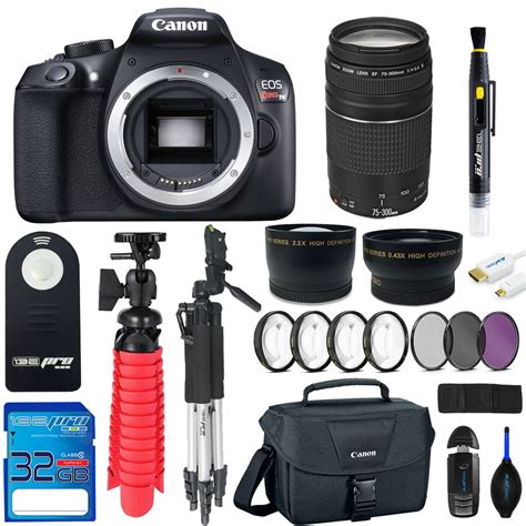 Canon EOS Rebel T6 DSLR Digital Camera + Canon EF 75-300mm f/4-5.6 III Lens + Pixi Advanced ...