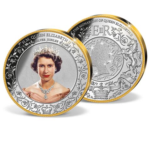 Queen Elizabeth II Silver Jubilee Colossal Commemorative Coin | Gold-Layered | Gold | American Mint