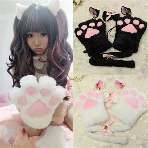 Playful Anime Cat Cosplay Maid Sexy Costumes Woman Cute Catwoman Role Play Accessories Ear Paw ...