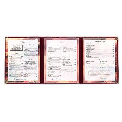 KNG International M3CG Triple Pocket Cafe Menu Cover | Wasserstrom