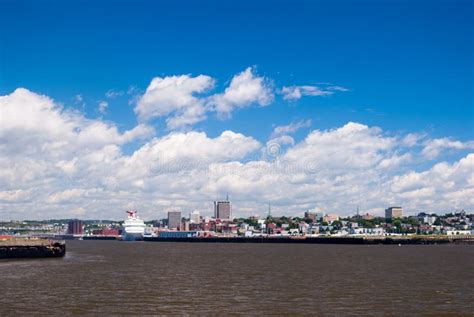 Saint John Skyline, New Brunswick, Canada. Stock Image - Image of vessel, horizon: 112130167