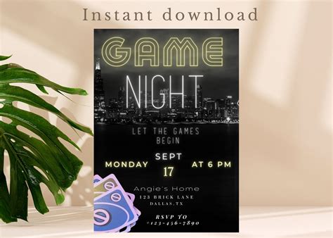 Game Night Invitation, Game Night Invitation Templates, Game Night Invitation Digital, Game ...