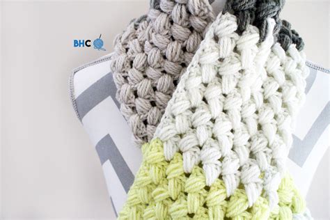 Zig Zag Puff Stitch Scarflette - Free Pattern & Tutorial - B.hooked Crochet