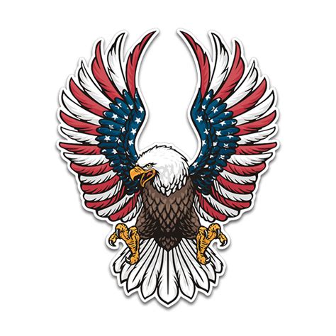 American Eagle Flag USA United States Patriot Sticker Decal - Rotten ...