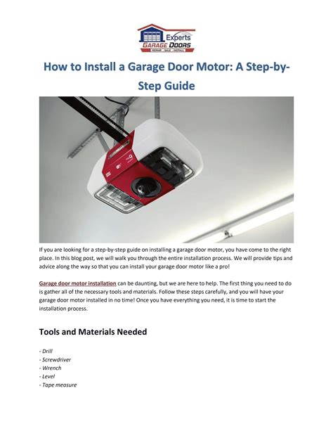 How to Install a Garage Door Motor: A Step-by-Step Guide by ...