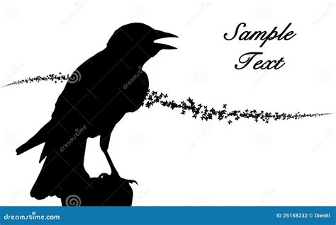 Silhouette Of A Singing Bird Stock Illustration - Image: 25158232