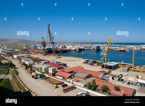 View across the port of Baku, Azerbaijan, Caucasus Region, Eurasia Stock Photo - Alamy