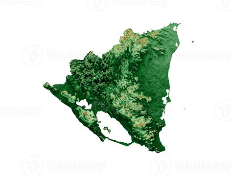 Nicaragua Topographic Map 3d realistic map Color 3d illustration 30548984 PNG