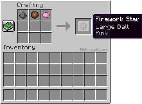 How to make a Pink Large Ball Firework Star in Minecraft