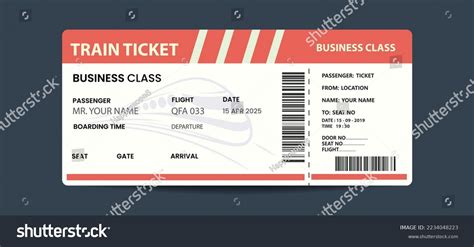 Creative Train Ticket Template Design Modern Stock Vector (Royalty Free) 2234048223 | Shutterstock