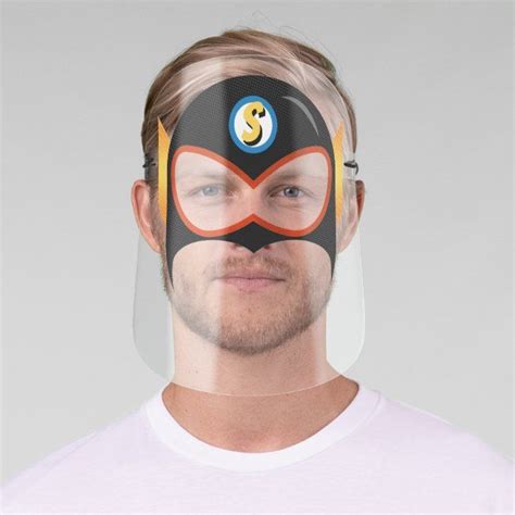 Super Hero Face Shield | Zazzle.com in 2020 | Face shield, Clear face, Black image