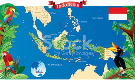 Cartoon Map of Indonesia Stock Vector - FreeImages.com