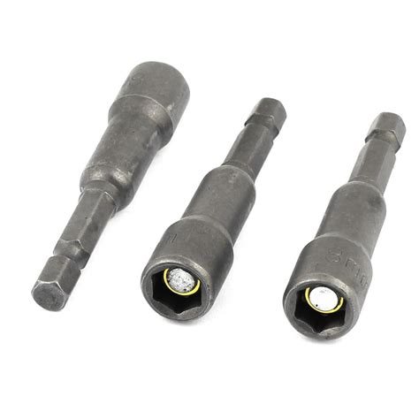 Unique Bargains 3 Pcs 8mm Hex Nut Driver Set Socket Magnet Head Tip Drill Bit Tool 13mm x 65mm ...