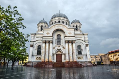 Kaunas Cathedral of the Annunciation, Kaunas, Lithuania. Stock Photo - Image of religion ...