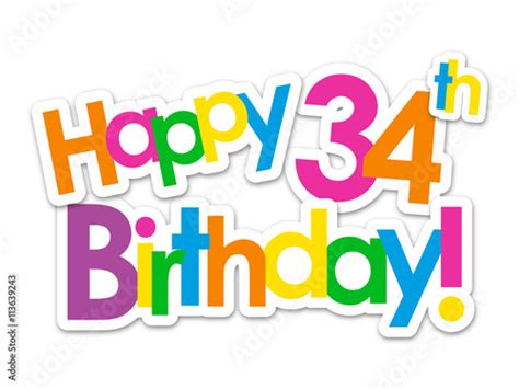 Happy 34th Birthday Clip Art