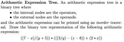 Solved Arithmetic Expression Tree. An arithmetic expression | Chegg.com