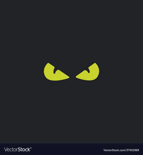 Angry green eye on black background Royalty Free Vector