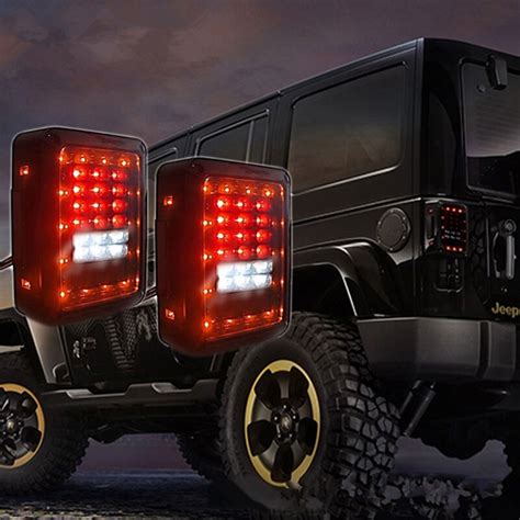 Aliexpress.com : Buy Clear LED Tail Lights LED Lamps Brake For 07 16 Jeep Wrangler JK Black LED ...