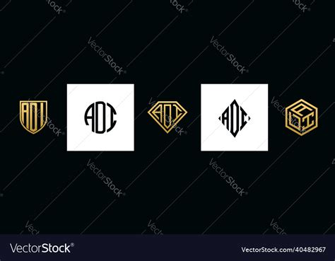 Initial letters adi logo designs bundle Royalty Free Vector