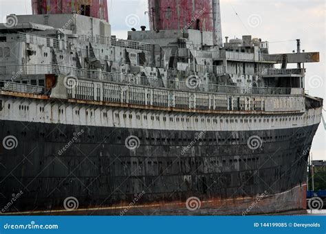 Starboard Side of the Ocean Liner SS United States in Philadelphia ...