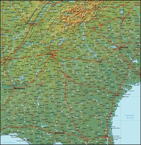 Map of Georgia and the Surrounding Region