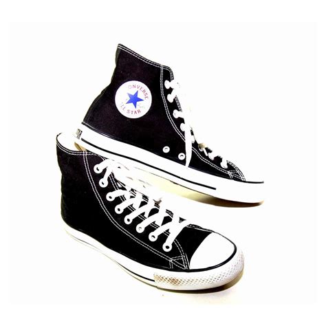 Vintage Black Converse All Star High Tops - 7.5 - Blue 17 Vintage Clothing