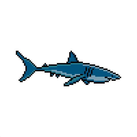 Shark with pixel art design. Vector illustration. 19848911 Vector Art ...