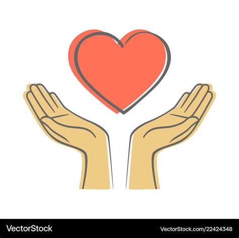 Hand giving love symbol draw icon Royalty Free Vector Image