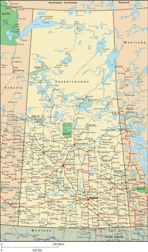 Road Map Of Saskatchewan