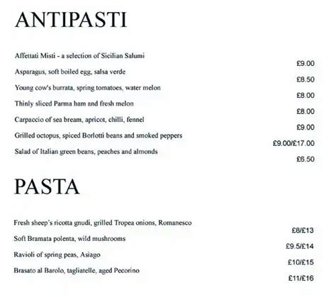 Osteria Menu, Menu for Osteria, City of London, London - Zomato UK