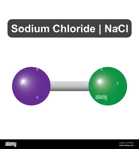 Molecular Model of Sodium Chloride (NaCl) Molecule. Vector Illustration Stock Vector Image & Art ...