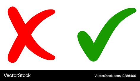 Cross mark and check Royalty Free Vector Image