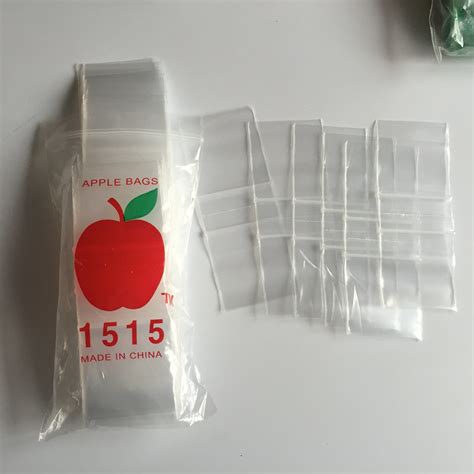 Apple Mini Ziplock 1010 Plastic Baggies - Mini Zip Lock Bag and Apple Brand Baggies