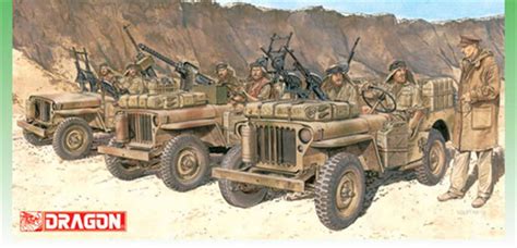 Dragon Models 1/35 D6931 Three SAS 1/4-Ton 4x4 Jeeps with Commander and ...